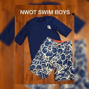 Swim combo Gap Kids trunks and Old Navy Rashguard